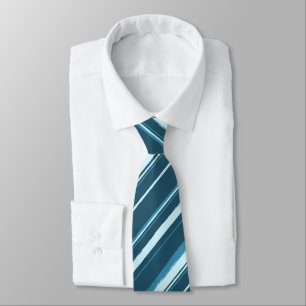 Painterly Striped Tonal Teals Two-Sided Tie