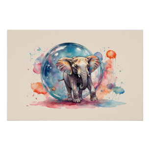 Painterly The Elephant Painting Creative Elephant  Poster