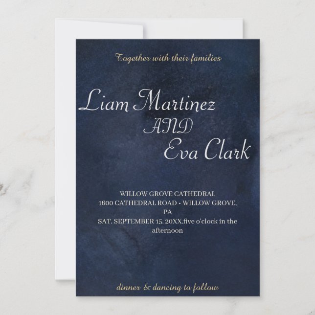 Painterly Watercolor Moody Wedding Invitation (Front)