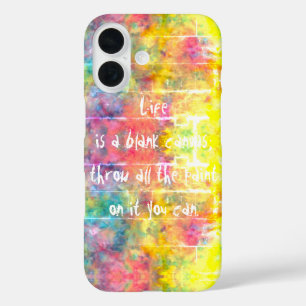 [Painter's Cloth]  Distressed Rainbow Tie-Dye iPhone 16 Case