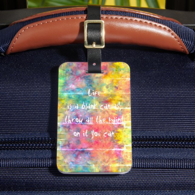 [Painter's Cloth] Rainbow Tie-Dye Luggage Tag (Front Insitu 2)