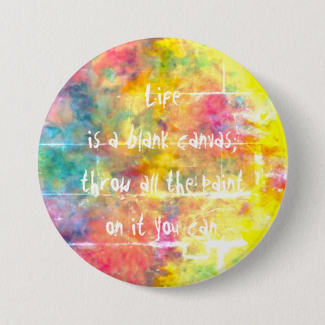 [Painter's Cloth] Rainbow Tie-Dye Pin Button (Front)