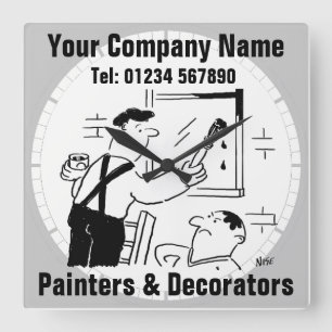 Painters & Decorators Cartoon Clock