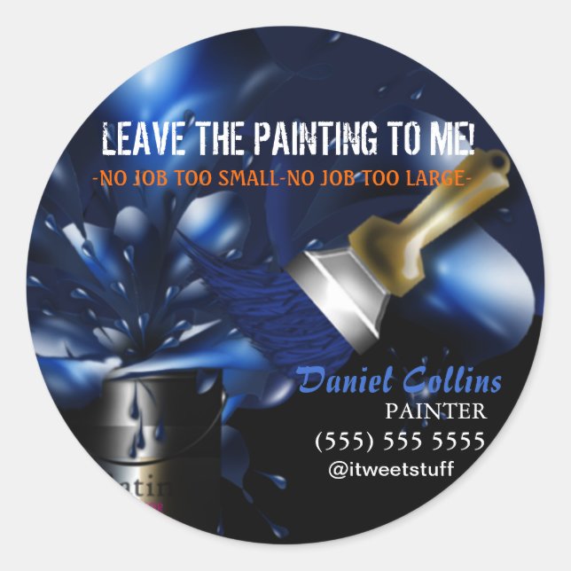 Painters Painting Business Promo  Classic Round Sticker (Front)