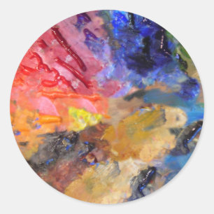 Painter's Palette Colourful Paint  Classic Round Sticker
