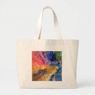 Painter's Palette Colourful Paint Large Tote Bag