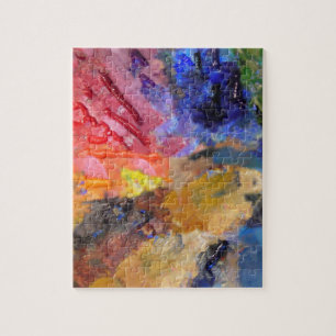 Painter's Palette of Colorful Paints Jigsaw Puzzle