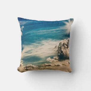 Paintery sky. Beautiful dramatic sky with clouds a Throw Pillow