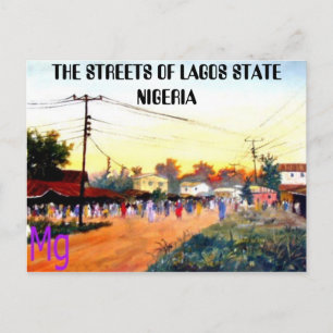 PAINTING 10 copy, THE STREETS OF LAGOS STATE NI... Postcard