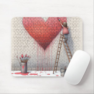 Painting a Heart Mural Mouse Pad