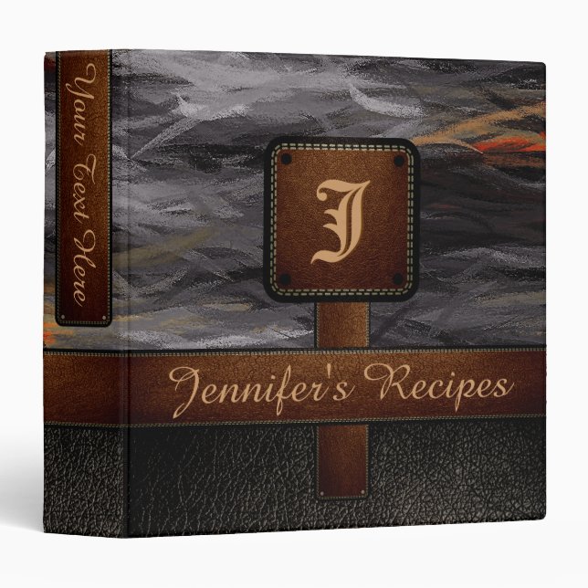 Painting Abstract Background Leather Look #21 Binder (Front/Spine)