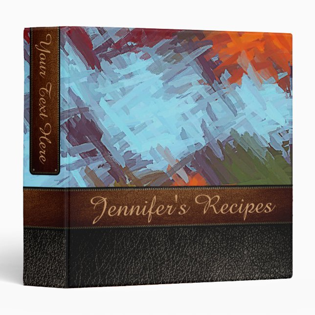 Painting Abstract Background Leather Look #9 Binder (Front/Spine)