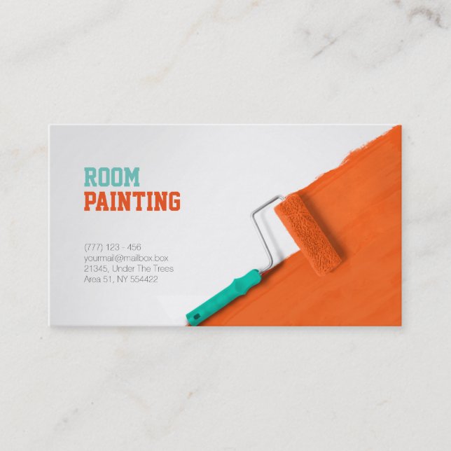 Painting and decorating service business card (Front)