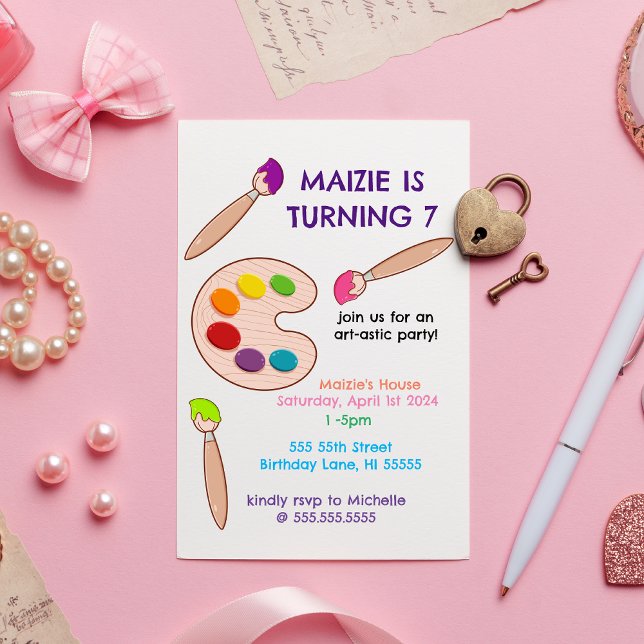 Painting Art-astic Birthday  Invitation (Creator Uploaded)