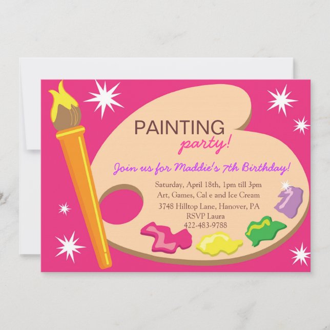 Painting & Art Birthday Party Invitations (Front)