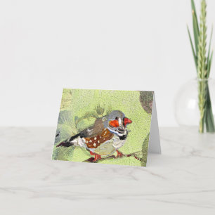 Painting, bird and nature thank you card