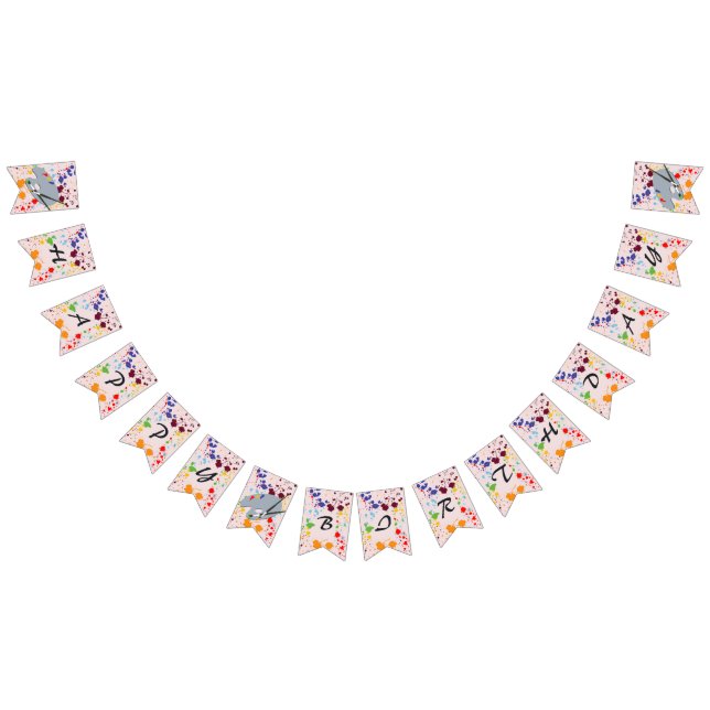 Painting Birthday Party Colourful Splashes Bunting Flags (All)