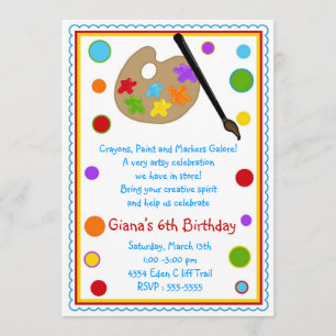 Painting Birthday Party Invitations