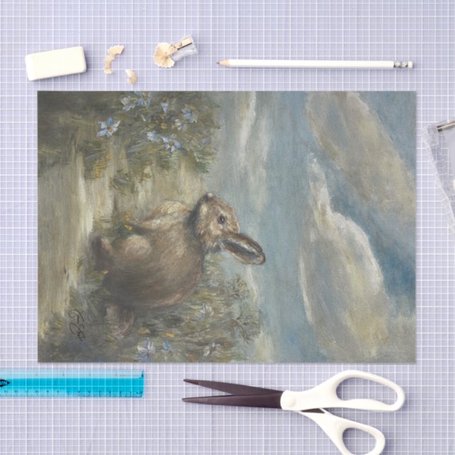 Painting Bunny DBL Tissue Paper (Craft)