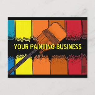 Painting business artistic referral postcard
