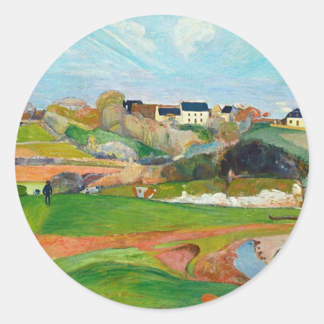 Painting by Gauguin Stylish Classical Art Classic Round Sticker (Front)