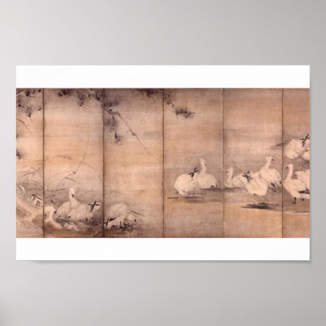 Painting by Miyamoto Musashi, c. 1600's Poster (Front)
