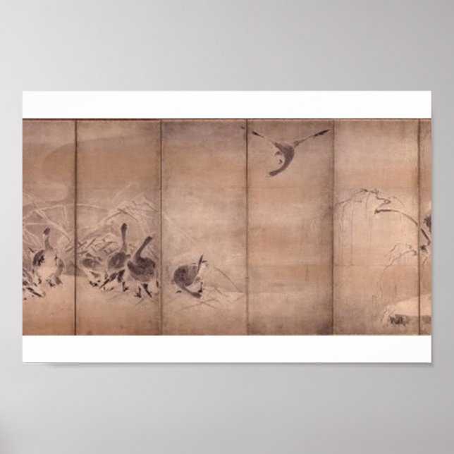 Painting by Miyamoto Musashi, c. 1600's Poster (Front)