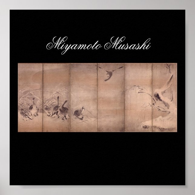 Painting by Miyamoto Musashi, c. 1600's Poster (Front)