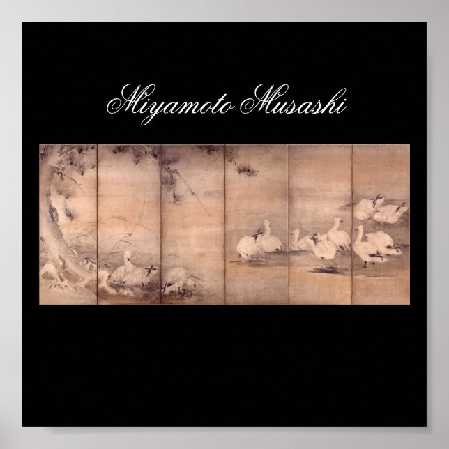 Painting by Miyamoto Musashi, c. 1600's Poster (Front)