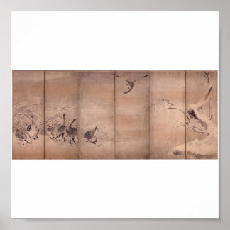 Painting by Miyamoto Musashi, c. 1600's Poster