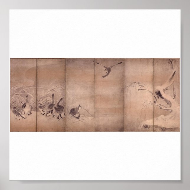 Painting by Miyamoto Musashi, c. 1600's Poster (Front)