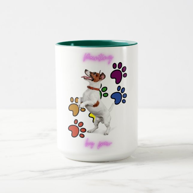 "PAINTING BY PAW' COMBO TWO TONED MUG. MUG (Center)