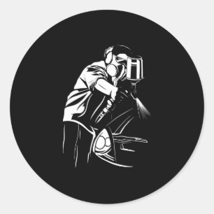 Painting Car Painter Classic Old School Painting Classic Round Sticker