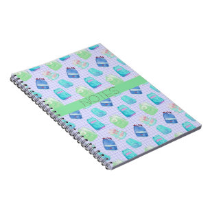 PAINTING CLASS BLUE AQUA GREEN JARS NOTEBOOK