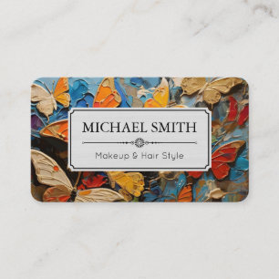 Painting Colourful Butterfly Elegant Modern Business Card