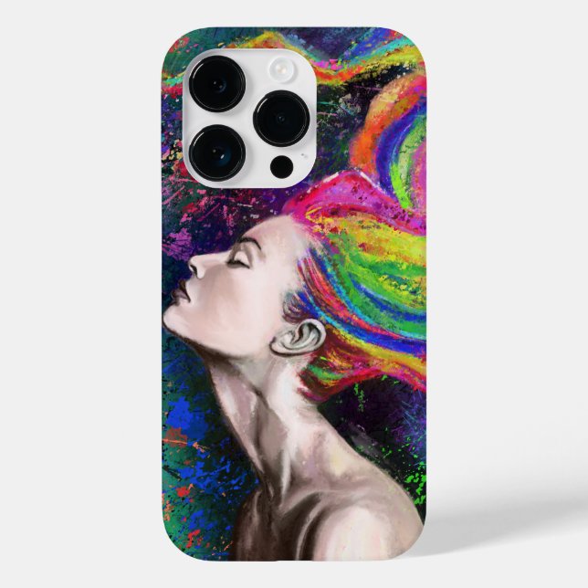 Painting Colourful Hair Woman Case-Mate iPhone Case (Back)
