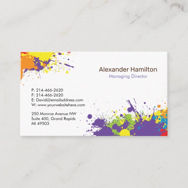 Painting Company,  Painter, Artist, Business Card (Front)