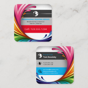Painting Company   Professional Colourful Square Business Card