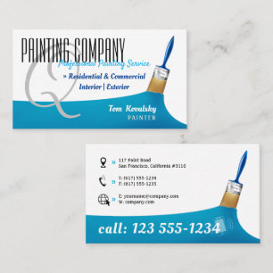 Painting Company Professional Sky Blue Business Card