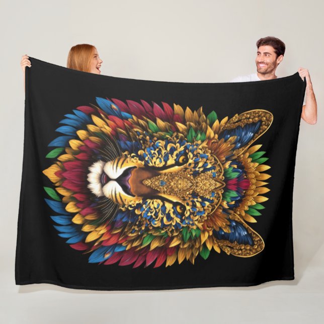 Painting Costumed Lion Fleece Blanket (In Situ)