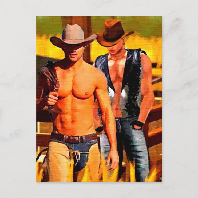 Painting:  Cowboy Corral Postcard (Front)