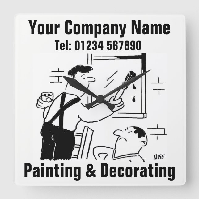 Painting & Decorating Services Cartoon Clock (Front)
