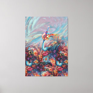 Painting Fantasy Flowers expressing nature Canvas Print