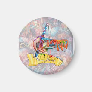 Painting Fantasy Flowers expressing nature Magnet