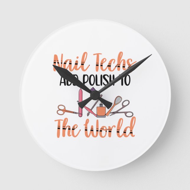Painting Fingernails Round Clock (Front)