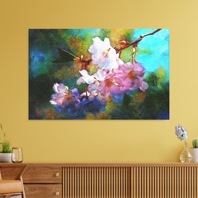 Painting Flowers on a Branch Gorgeous  Canvas Print (Insitu(LivingRoom))