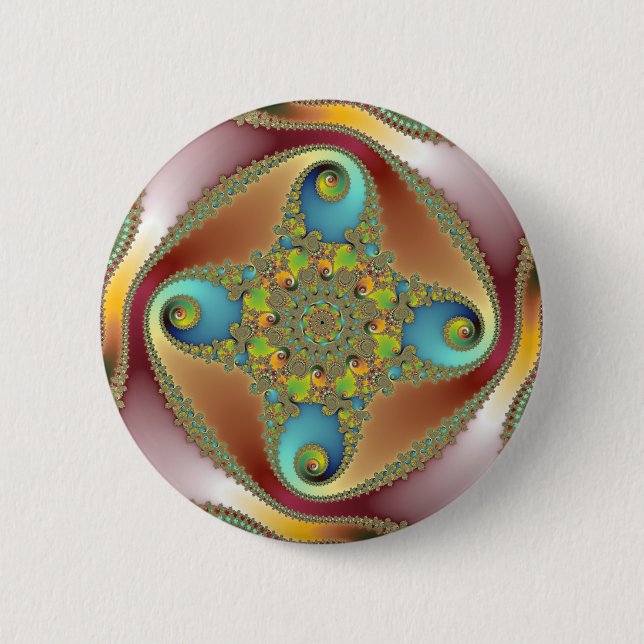 Painting - Fractal Art 2 Inch Round Button (Front)