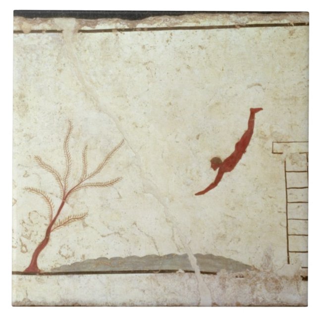 Painting from the Tomb of the Diver from the south Tile (Front)