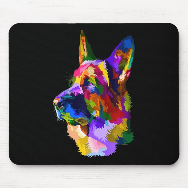 Painting |German Shepherd Painting Art Pet Dog Mom Mouse Pad (Front)