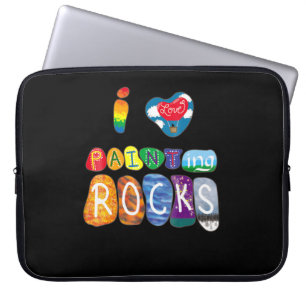 Painting I Love Rock Painting Funny Rock Painter Laptop Sleeve
